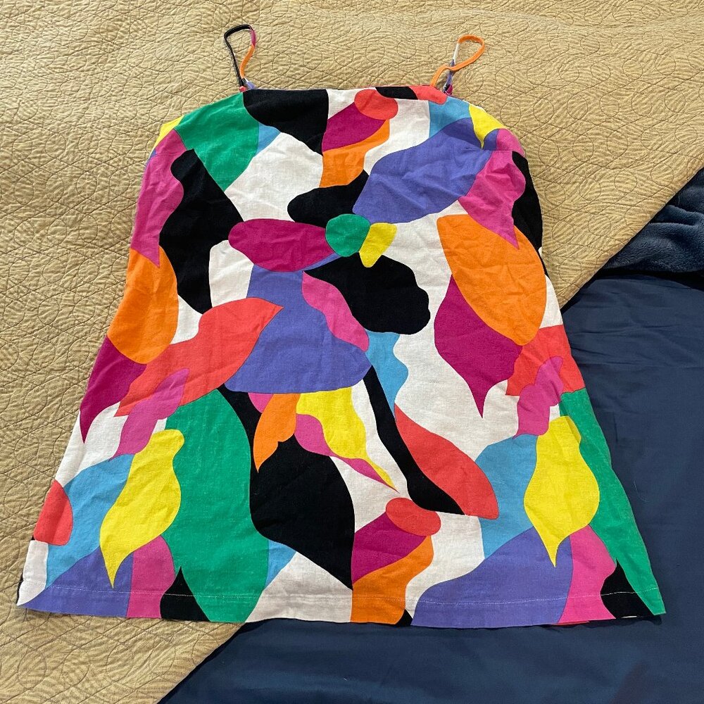 A New Day Colorful Summer Dress Linen Blend XL